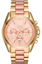 Comprar Michael Kors MK6359\u002F5tn para mujer, correa de reloj color dorado\u002Frosa con bisel dorado, fondo dorado, color rosa