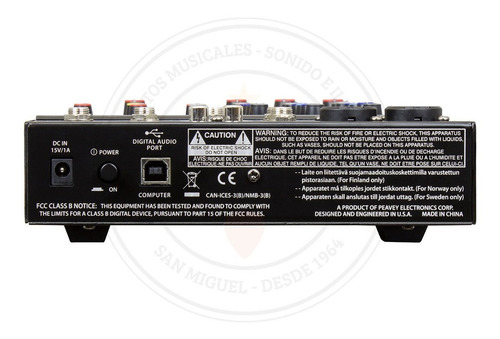 Imagen 2 de 5 de Consola Mixer Analógica Peavey Pv6 Con Interfaz De Audio Usb