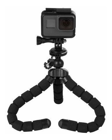 Tripode Pulpo 17cm Gopro Celular Con Cabezal Incluido Negro
