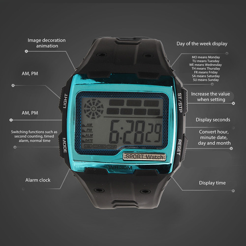 / Reloj Deportivo Electrónico Para Hombre, Digital, Wr30m,