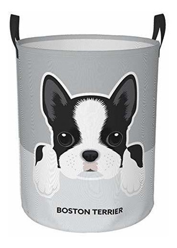 Foruidea Boston Terrier Puppy Dog Laundry Basket,laundry Ham