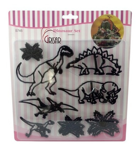 Cortante Galletita Dinosaurios Pack X5 Cookie Mas Plantas