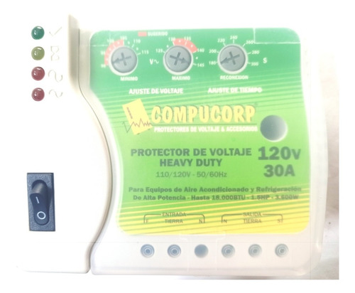 Protector De Voltaje Bornera 120volt 30amp Compucorp 