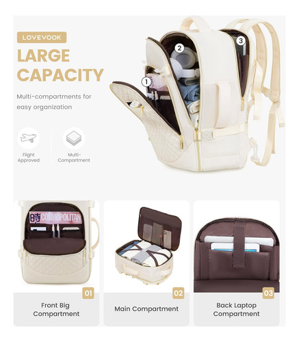 Lovevook Mochila De Viaje Grande Para Computadora Portátil P
