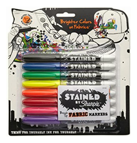 Sharpie Stained Permanent Fabric Marker Assorted, 8-pack