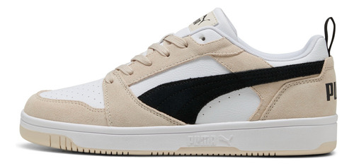 Tenis Puma Rebound V6 Low Sd Unisex Beige, Negro Y Blanco