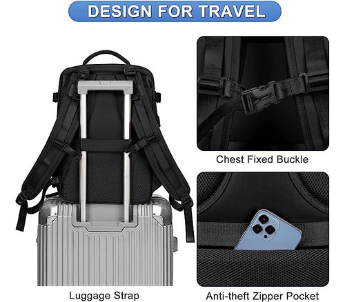Mochila De Viaje Viral Tiktok Impermeable Con Compartimento