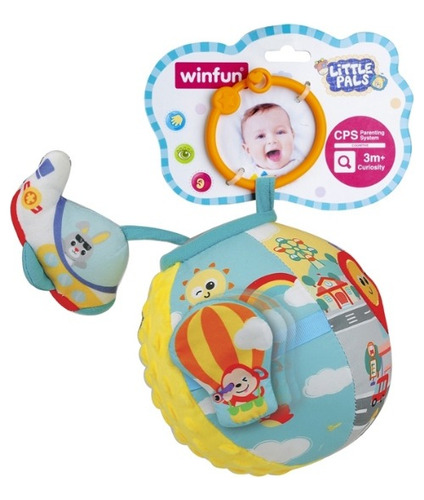 Imagen 4 de 5 de Sonajero Pelota Soft Avion Con Sujetador Win Fun