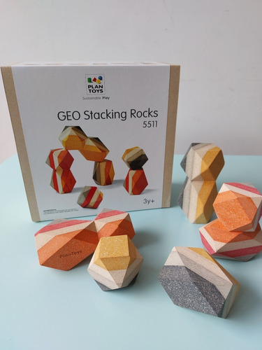 Juguete Rocas Apilables De Madera Geo Plantoys