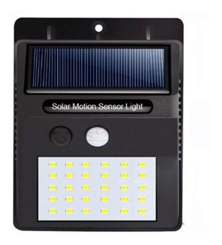 Lampara Luz Solar 30 Led Sensor Movimiento Recargable 