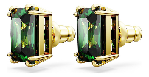 Pendientes Swarovski Stilla Stud De Corte Rectangular Verde