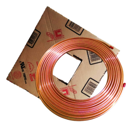 Tubo Flexible Cobre 1/4 PuLG Rollo 15 Metros