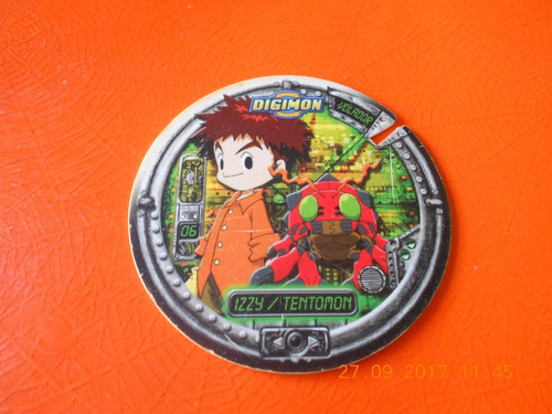 Digimon Super Mega Tazo Volador Izzy/tentomon 2001