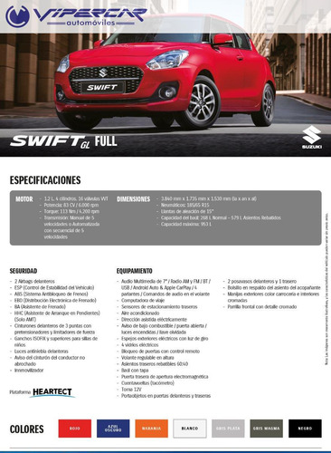 Imagen 23 de 25 de Suzuki Swift Gl Automático 1.2 2023 0km