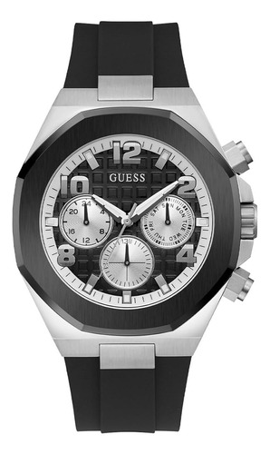 Reloj Guess De 46 Mm Para Hombre - Correa Negra, Esfera Negr