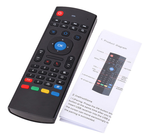 Teclado De Controle Remoto Sem Fio Mx3 Portátil 2.4g