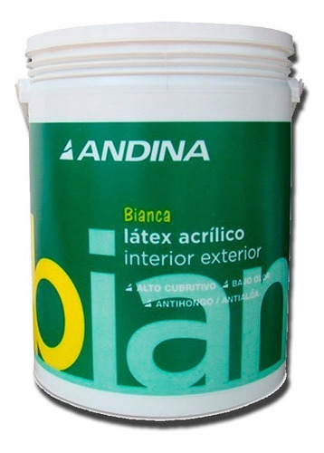 Pintura Latex Int/ext Andina Antihongo 20 L Proteccion Mm