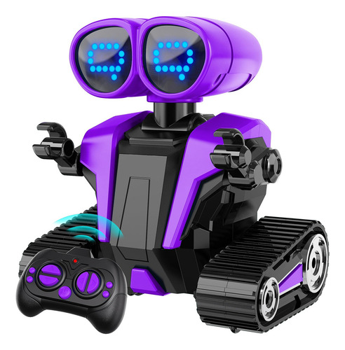 Robot Control Remoto Emo Recargable Para Niños Morado