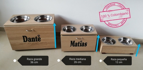 Comedero Madera Perro Grande Elevado