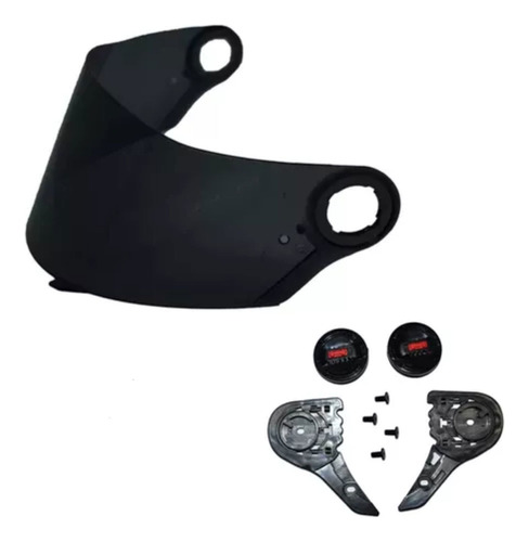 Kit Botão + Viseira Fume Capacete Ls2 Ff358 Ff396 Polivisor