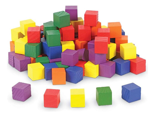 Bloques Didácticos X60 Cubos De Madera De Colores, Educativo