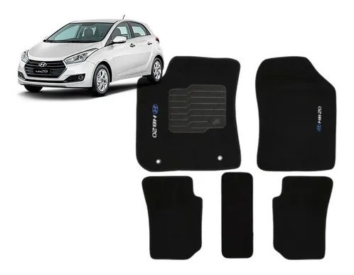 Imagem 1 de 3 de Jogo Tapetes Ecotap Soft Carpete Hyundai Hb20 12/19 Preto