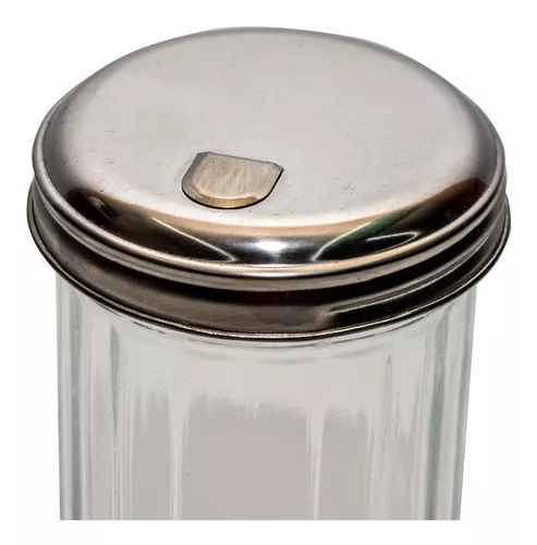 Azucarera Dosificadora De Vidrio Con Pico Tapa Acero Inox.