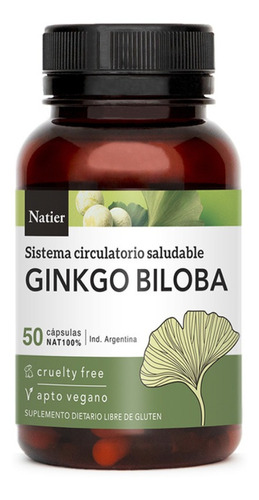 Ginkgo Biloba Sistema Circulatorio Natier Hipertensión 50cap