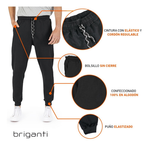 Imagen 8 de 10 de Jogging Pantalon Hombre Algodon Joggers Briganti Babucha Gym