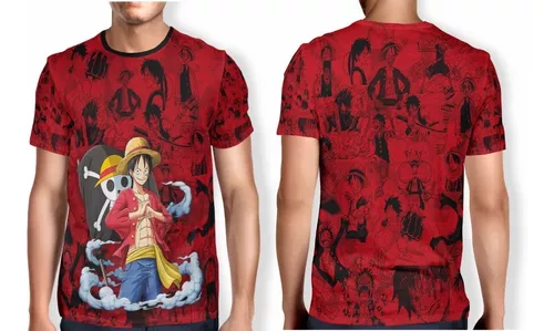 Camiseta Infantil com Estampa de Luffy One Piece - Tam 5 a 14 anos