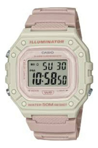 Reloj Mujer Casio W-218hc-4a2v Rosado Iluminator Color De La Correa Palo Rosa Color Del Bisel Blanco Color Del Fondo Rosa Claro