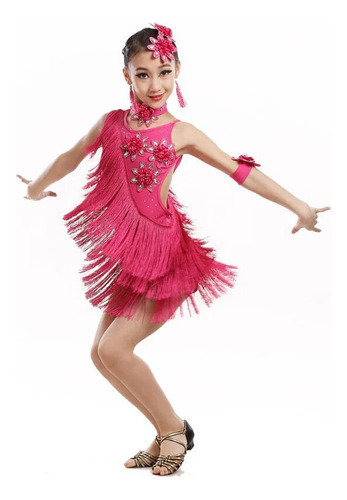 Vestido Moderno De Baile Latino Para Niñas, Vestido De Samba