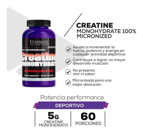 Imagen 2 de 2 de Creatina 300gr /ultimate Nutrition