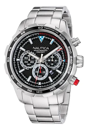 comprar Nautica Mens Nst Chrono Reloj De Pulsera De Acero Inoxidable