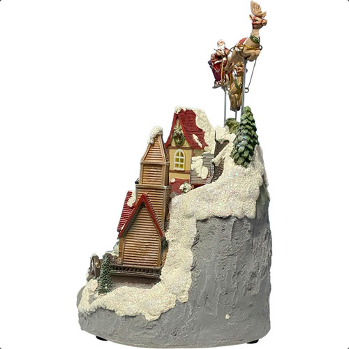Cenario Natal Vilarejo Casa Miniatura Rena Papai Noel Voam