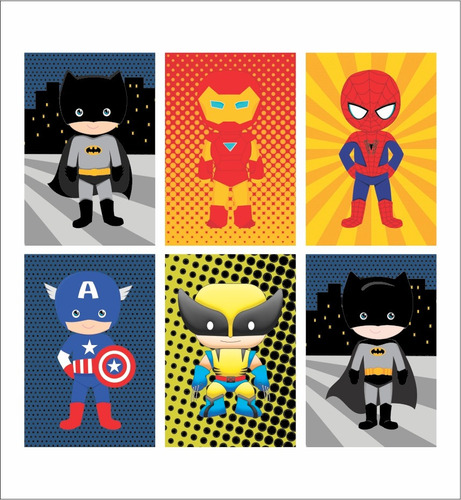 10 Placas Decorativas Em Mdf Super Heróis Marvel Baby