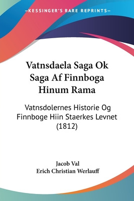 Libro Vatnsdaela Saga Ok Saga Af Finnboga Hinum Rama: Vat...