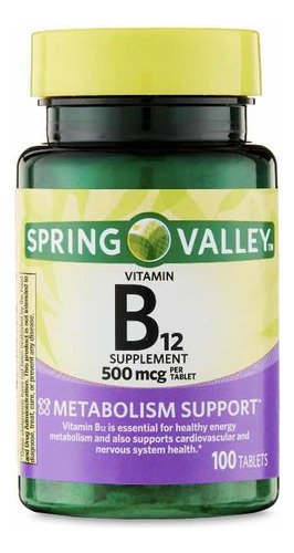 Vitamina B12 Spring Valley 1000 Mcg 60 Tabletas