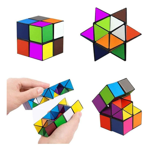 Magic Star Cube, Shonco 2 En 1 Combo Infinity Cube Juguete T