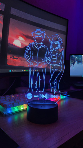 Lampara De Acrilico 3d Personalizada Con Codigo De Spotify