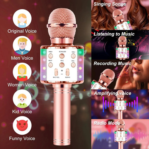 Micrófono De Karaoke Con Cambio De Voz Para Niños, Micrófono
