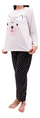 Pijama Micropolar Delgado Negro/blanco