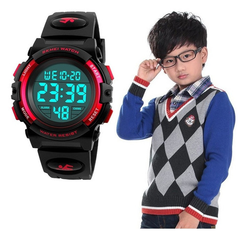 \/ Contra Agua Niño Sports Reloj Dama Deportivo Digital Led