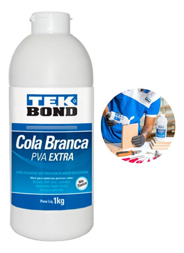 Cola Branca Tekbond 1kg Pva Extra Artesanato Marcenaria