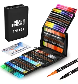 Plumones Doble Punta Pencil Dual Brush De 120 Und