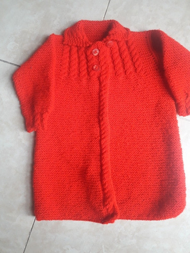 Sacon Rojo  Tejido A Mano Talle 1 Unisex