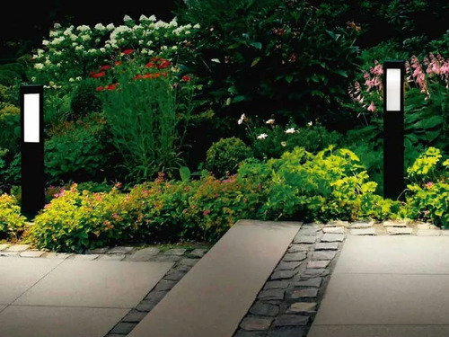 Imagen 3 de 10 de Farola Jardin Exterior Piso Columna Deck 40cm + E27 Led