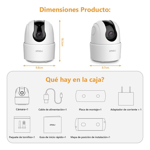 Cámara De Seguridad Interior Ranger 2c 4mp Imou Wifi Full Hd