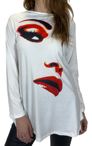 Remera Dama Rocco Red Face Asb-022 -plus Size Del S Al 5xl