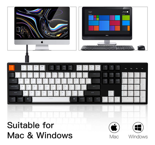 Teclado Keychron C2 Para Videojuegos, 104 Teclas/led/usb C